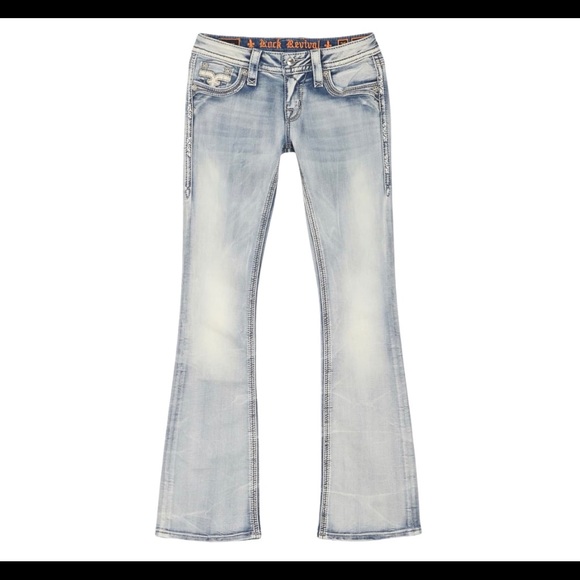 NWT Rock Revival Acid Blue Bootcut Jeans Size 25 - Picture 5 of 16
